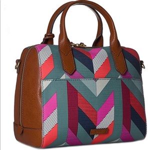 Colorful Chevon Fossil Satchel